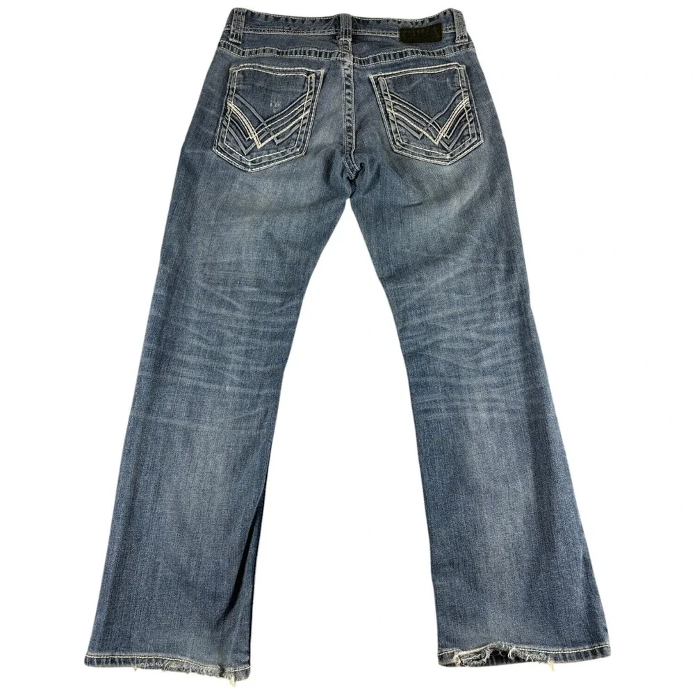 Buckle Black Nine Fit Straight Jeans Men's 31x30 Blue Denim Distressed Rugged